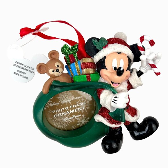 Disney Parks Other - Mickey Mouse Santa & Duffy Bear Photo Frame Ornament Disney Parks Christmas NWOT